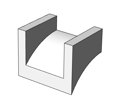 A grey rectangular object with a curved edge
Description automatically generated with medium confidence